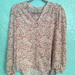 Pink flowered Lauren Conrad Blouse S Small